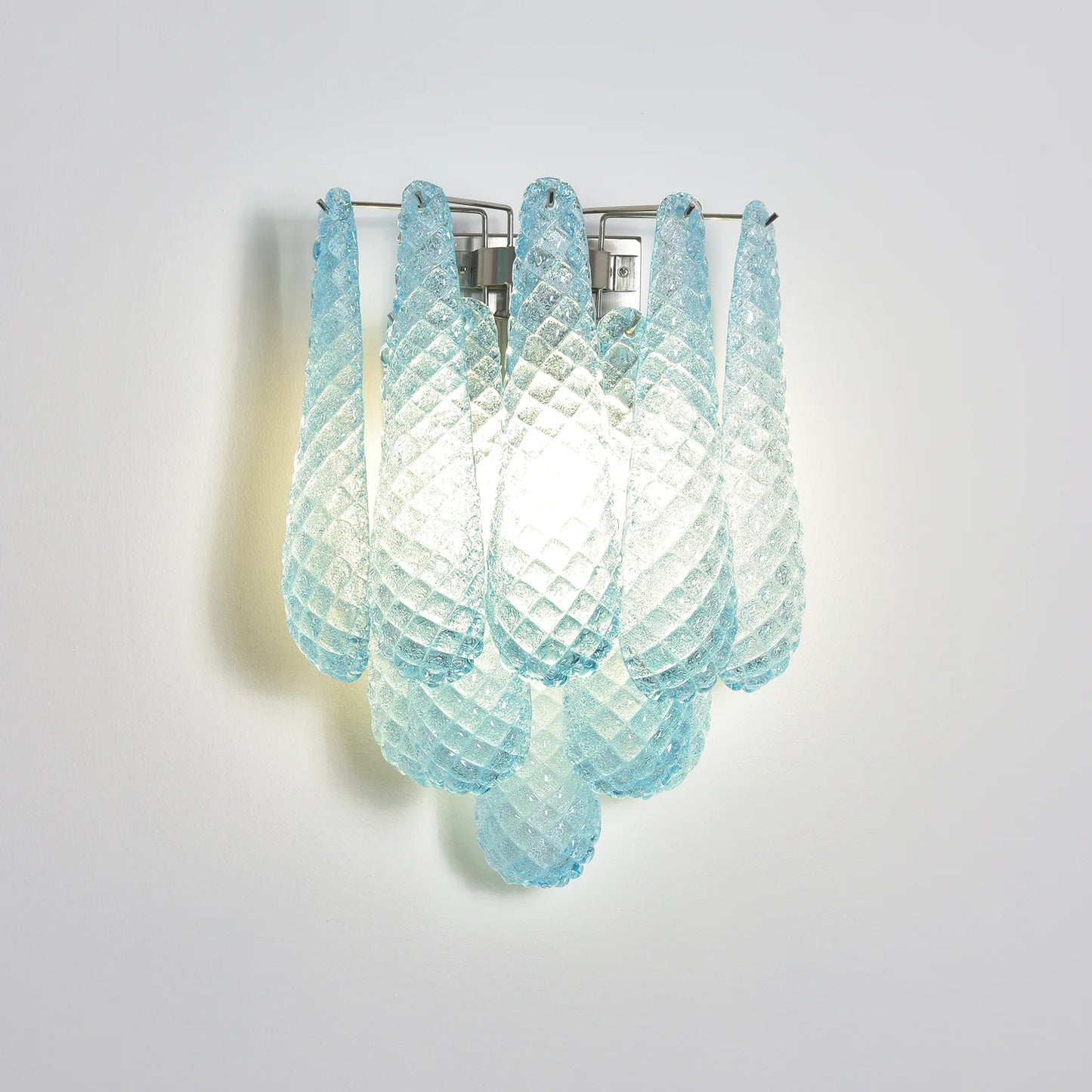 Murano Petals Glass Blue Wall Light