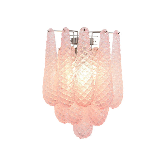 Murano Petals Glass Pink Wall Light