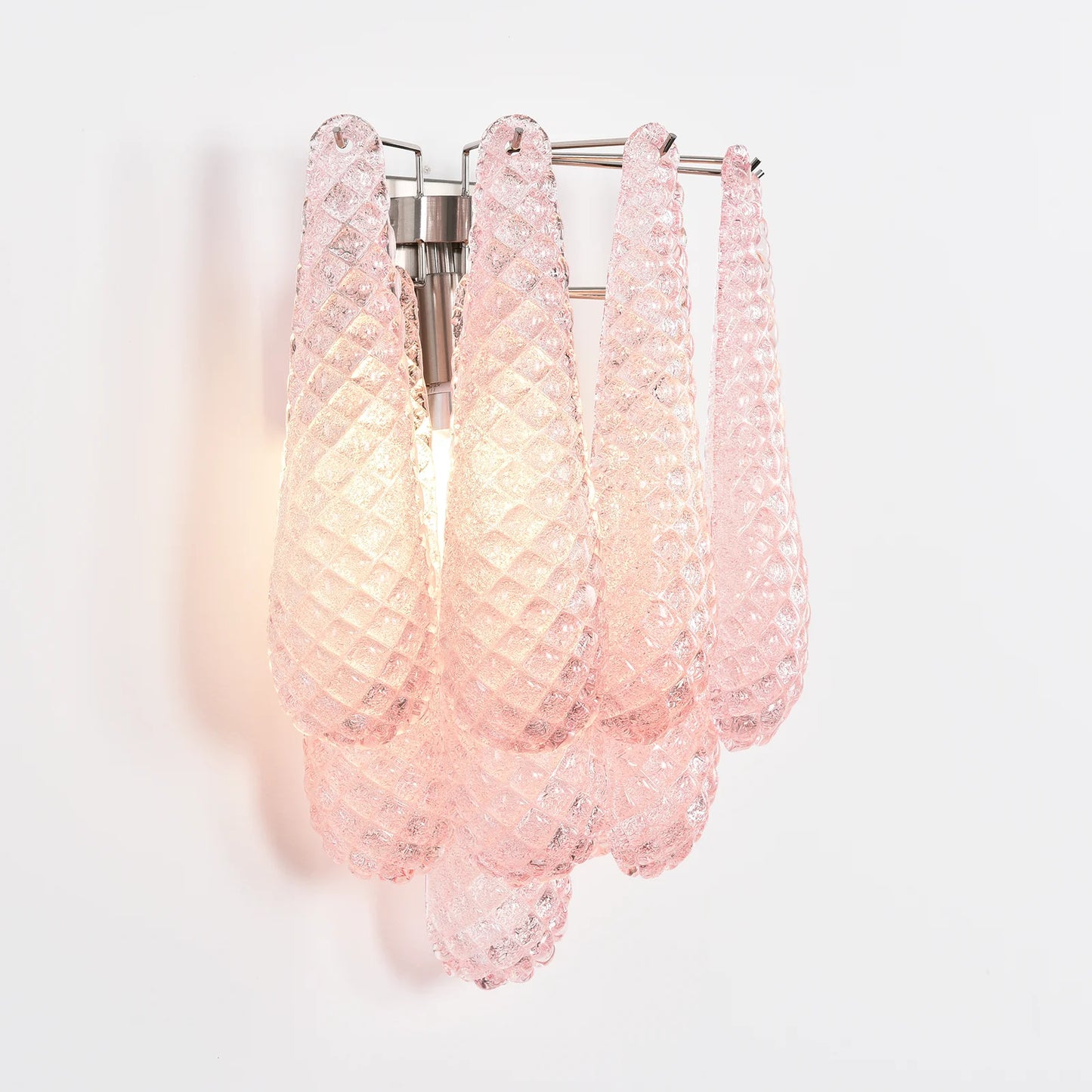 Murano Petals Glass Pink Wall Light