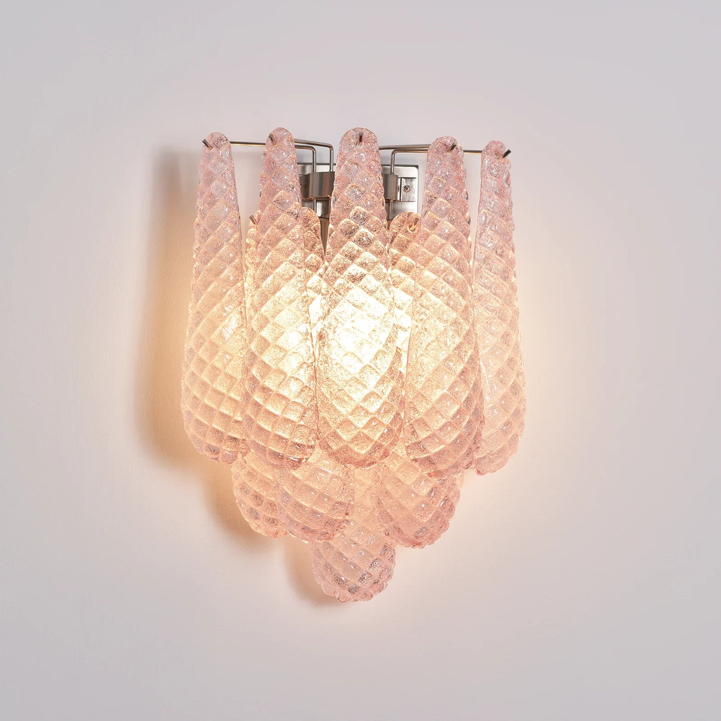 Murano Petals Glass Pink Wall Light