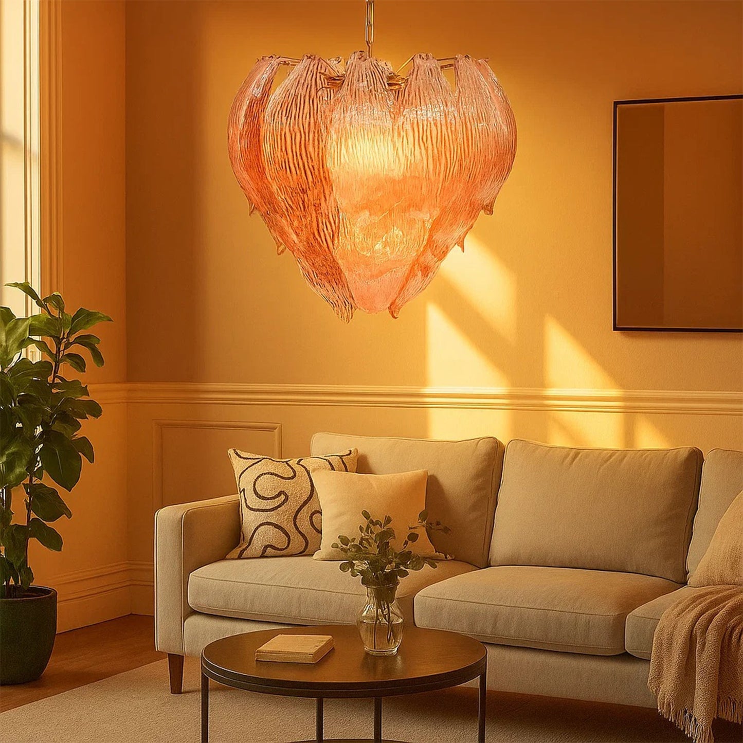 Murano Flower Bud Glass Chandelier