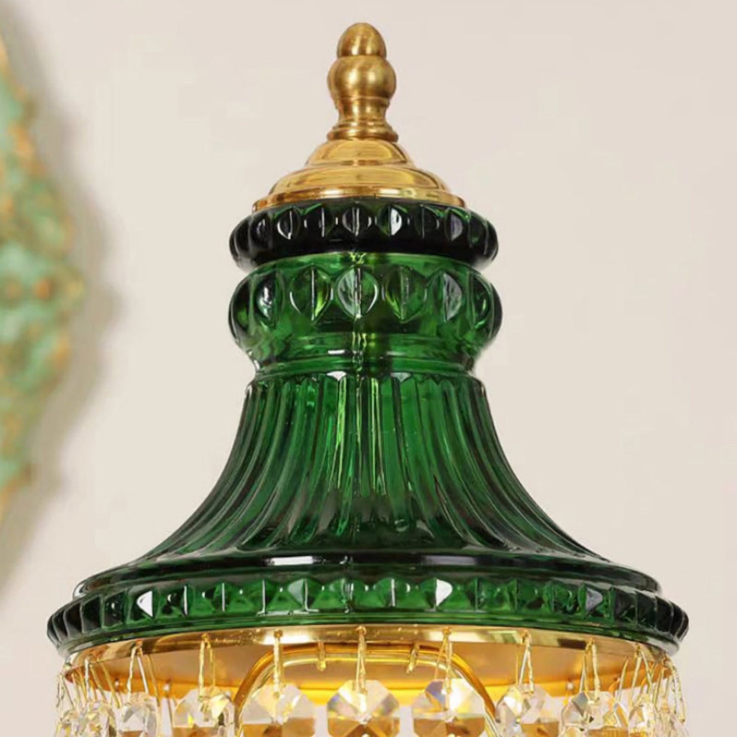 Peacock Green Crystal Table Lamp