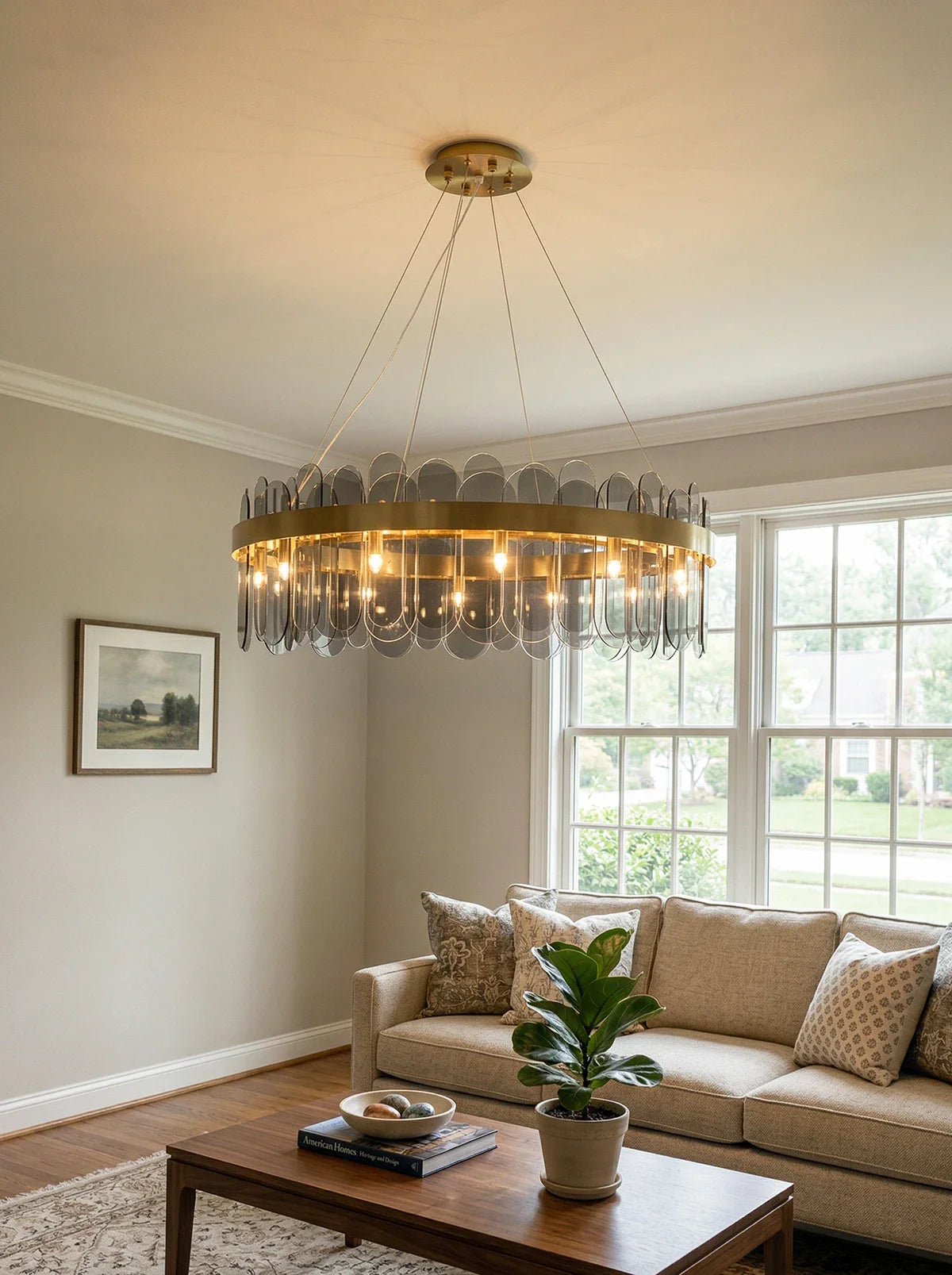 Preben Postmodern Glass Chandelier