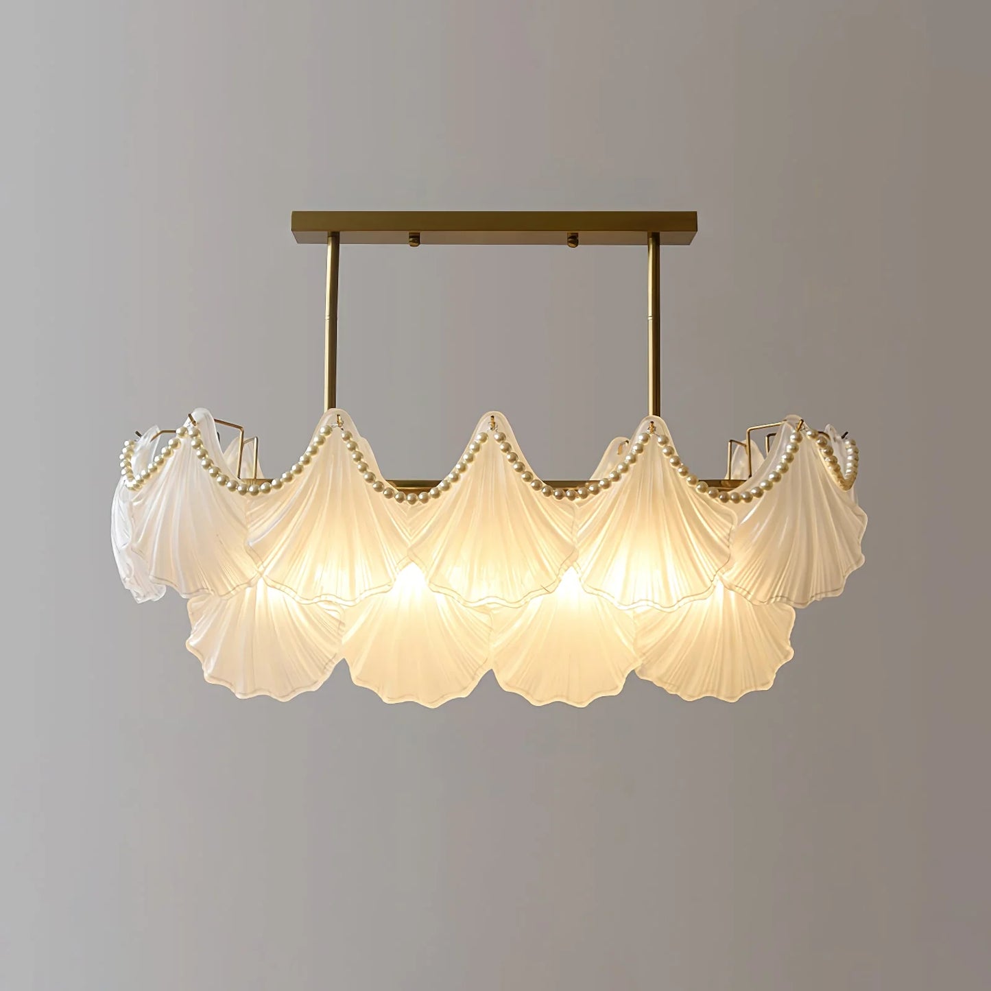 Ribbed Glass Shell Pendant Chandelier