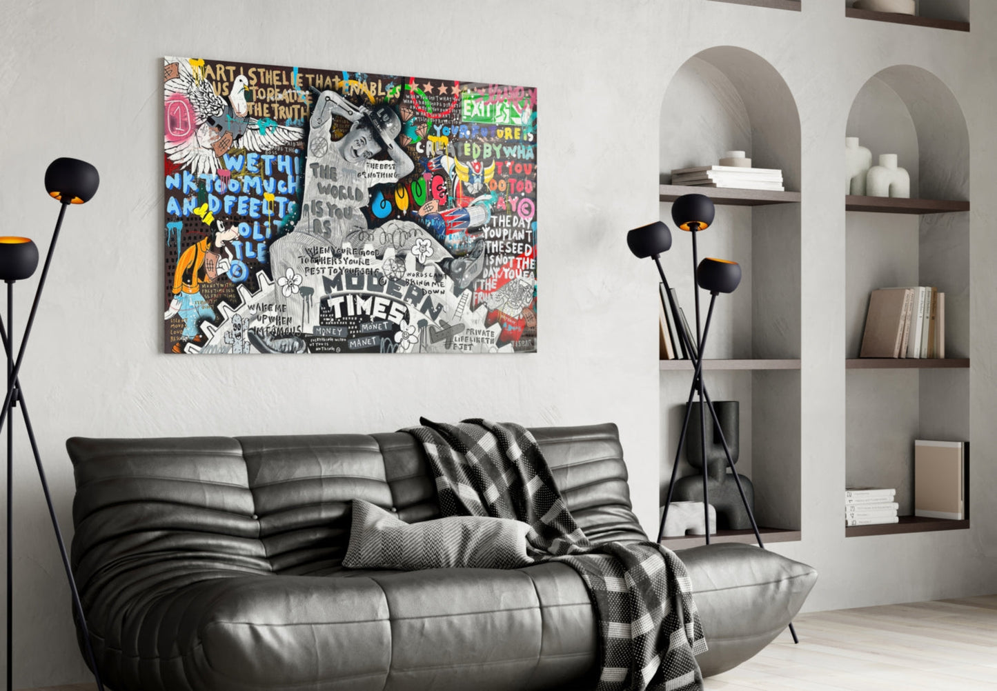 Modern Times Glass Wall Art || Designer Collection