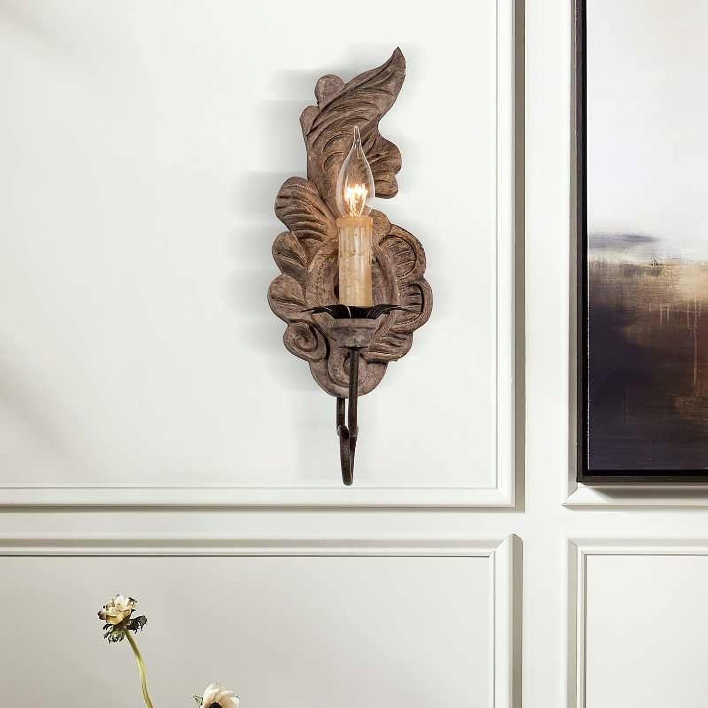 Verdure Wood Vintage Wall Lamp