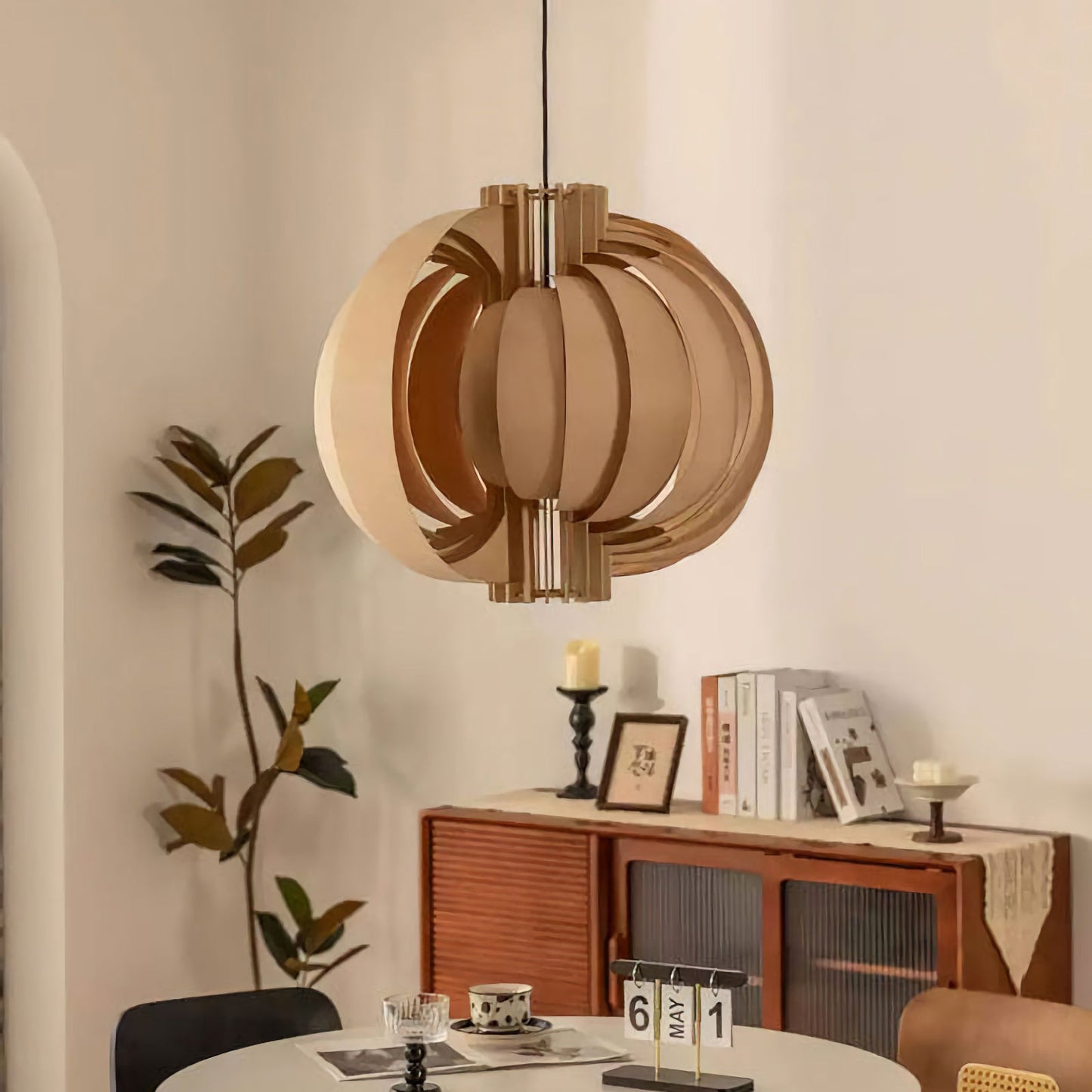 Wooden Lantern Pendant Lamp