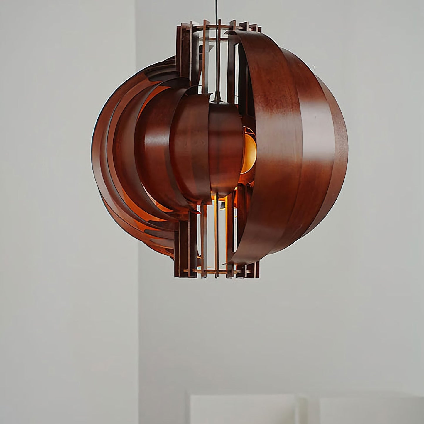 Wooden Lantern Pendant Lamp