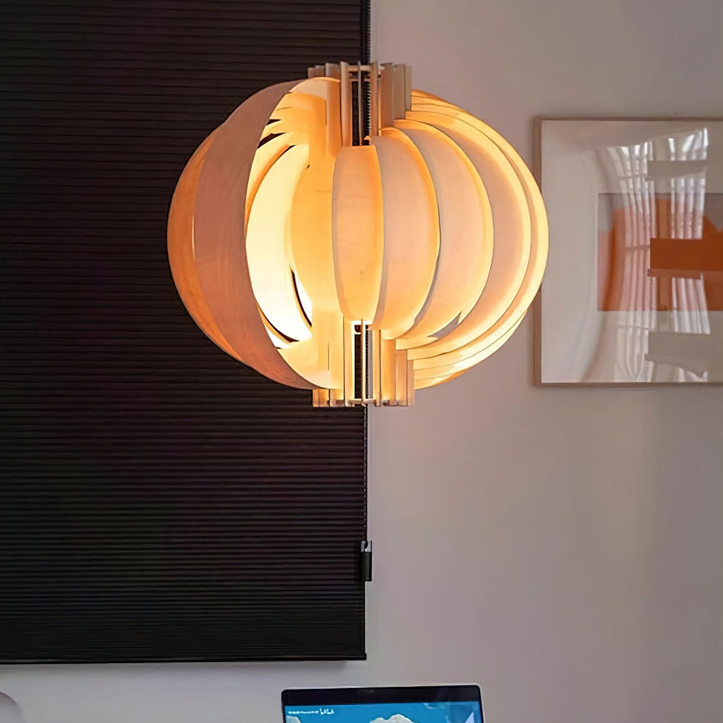 Wooden Lantern Pendant Lamp