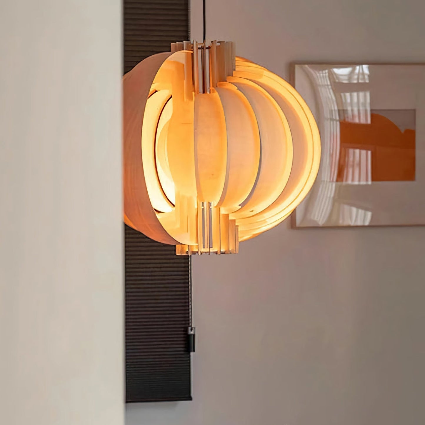 Wooden Lantern Pendant Lamp