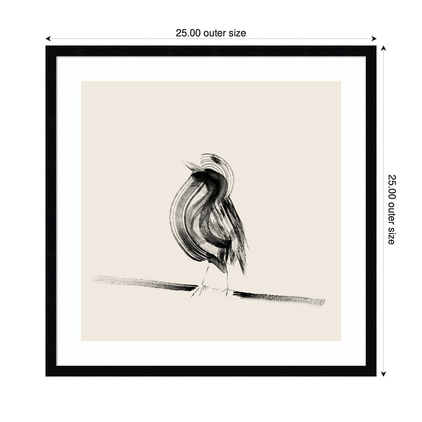 Bird on a Branch by Danushka Abeygoda Framed Wall Art Print