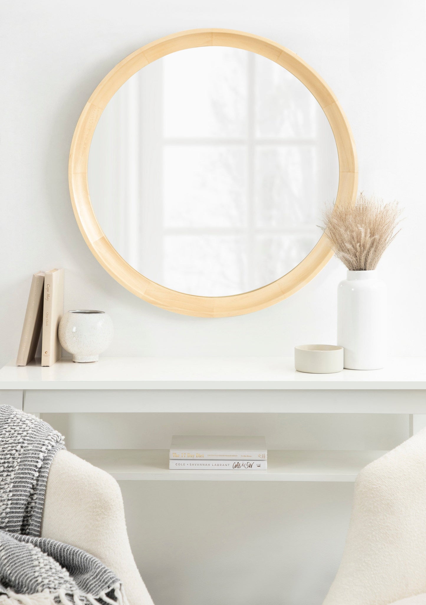 Hatherleigh Round Wood Wall Mirror