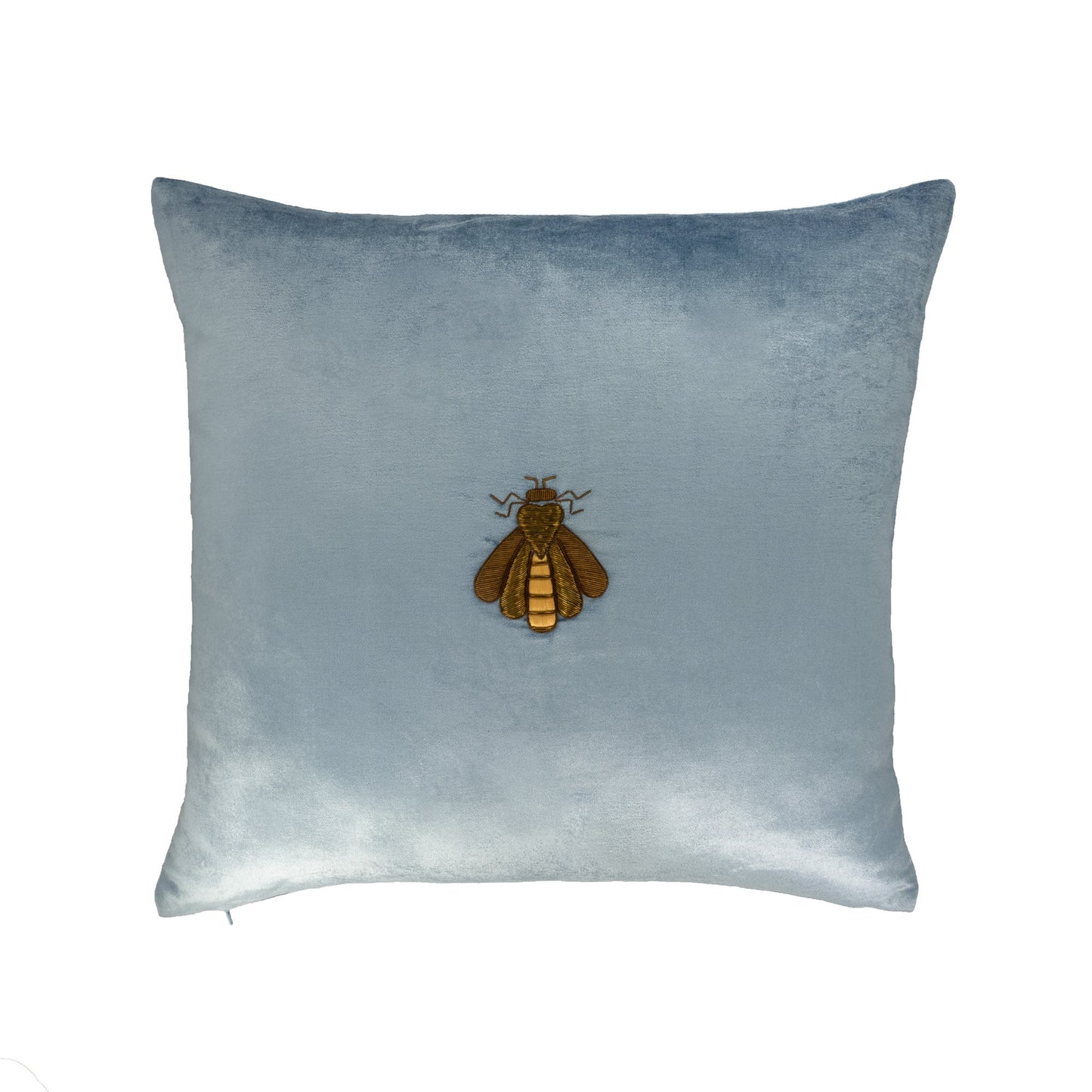 Cerulean Bee Silk Velvet Throw Pillow Cover 20 X 20