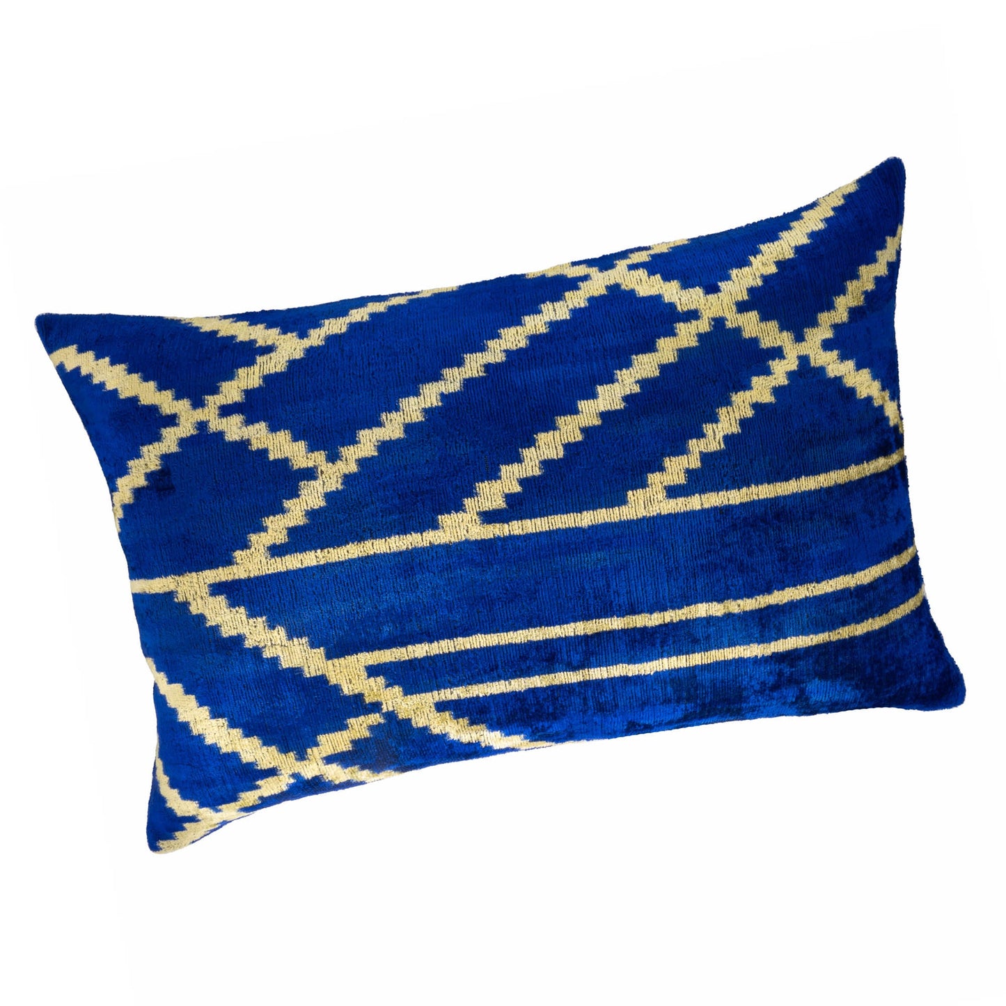 Coastal Silk Velvet Ikat Pillow Cover 16 X 24