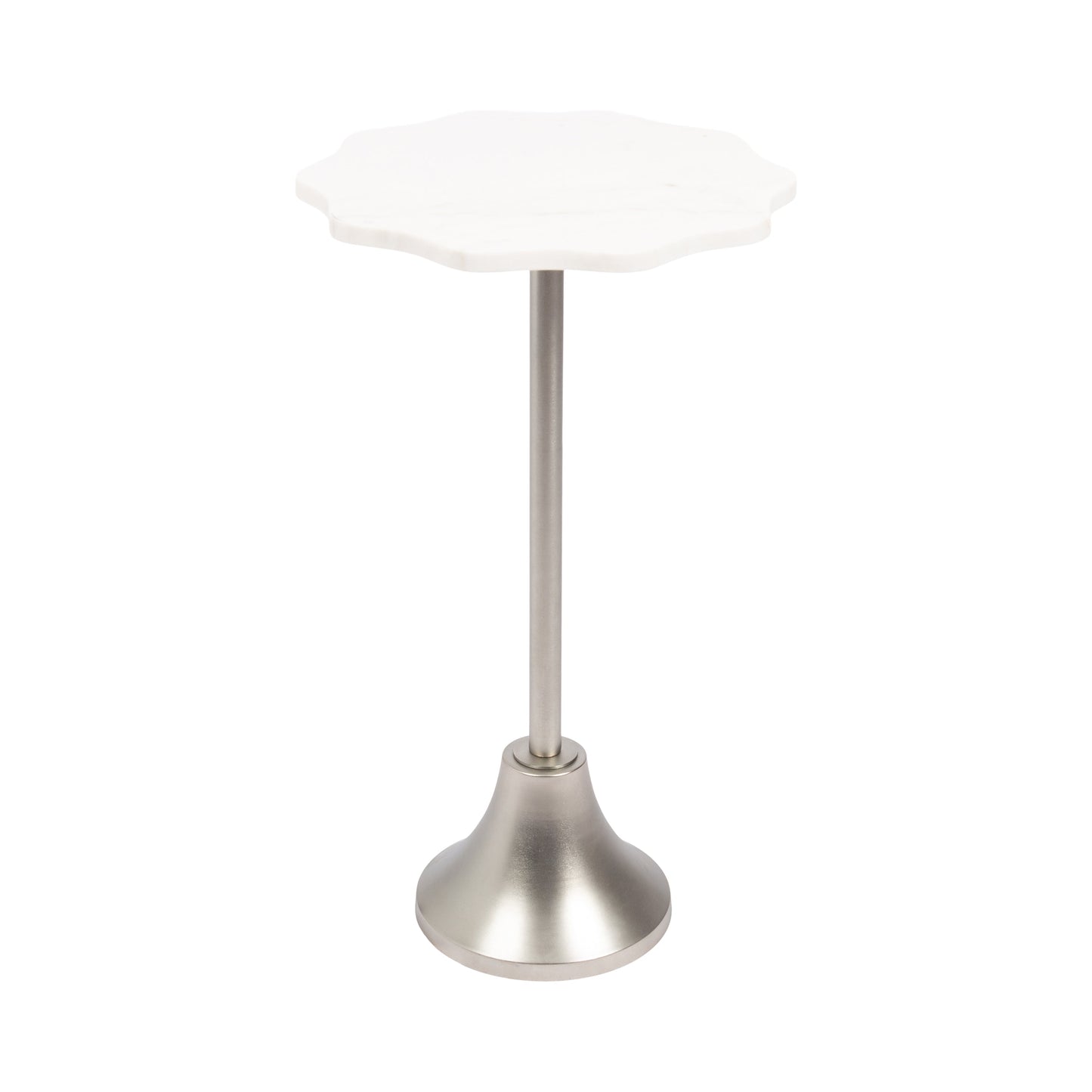Sanzo Scalloped Marble and Metal Table