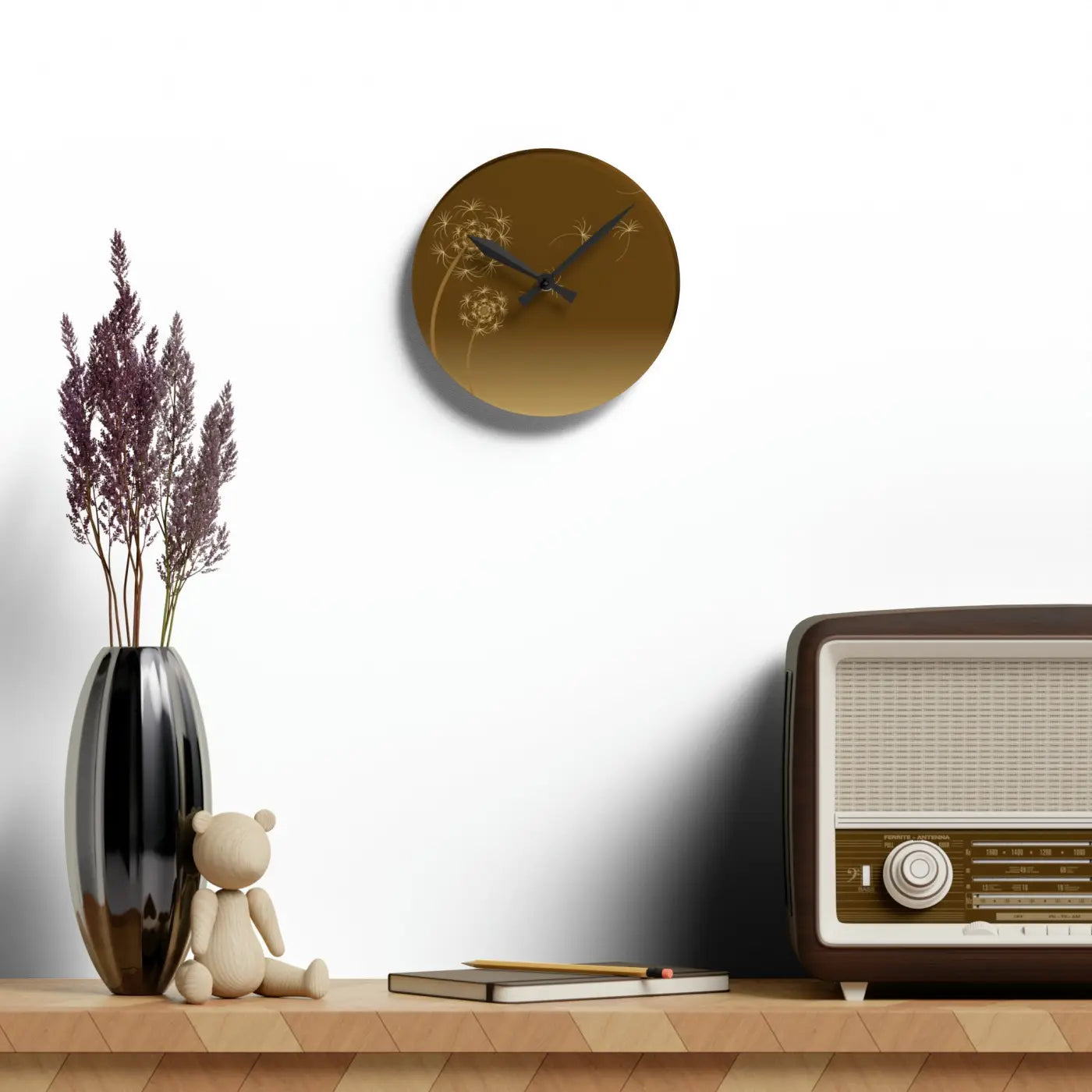 Modern Dandelions Dispersal Wall Clock Acrylic Decor - DipaliZ
