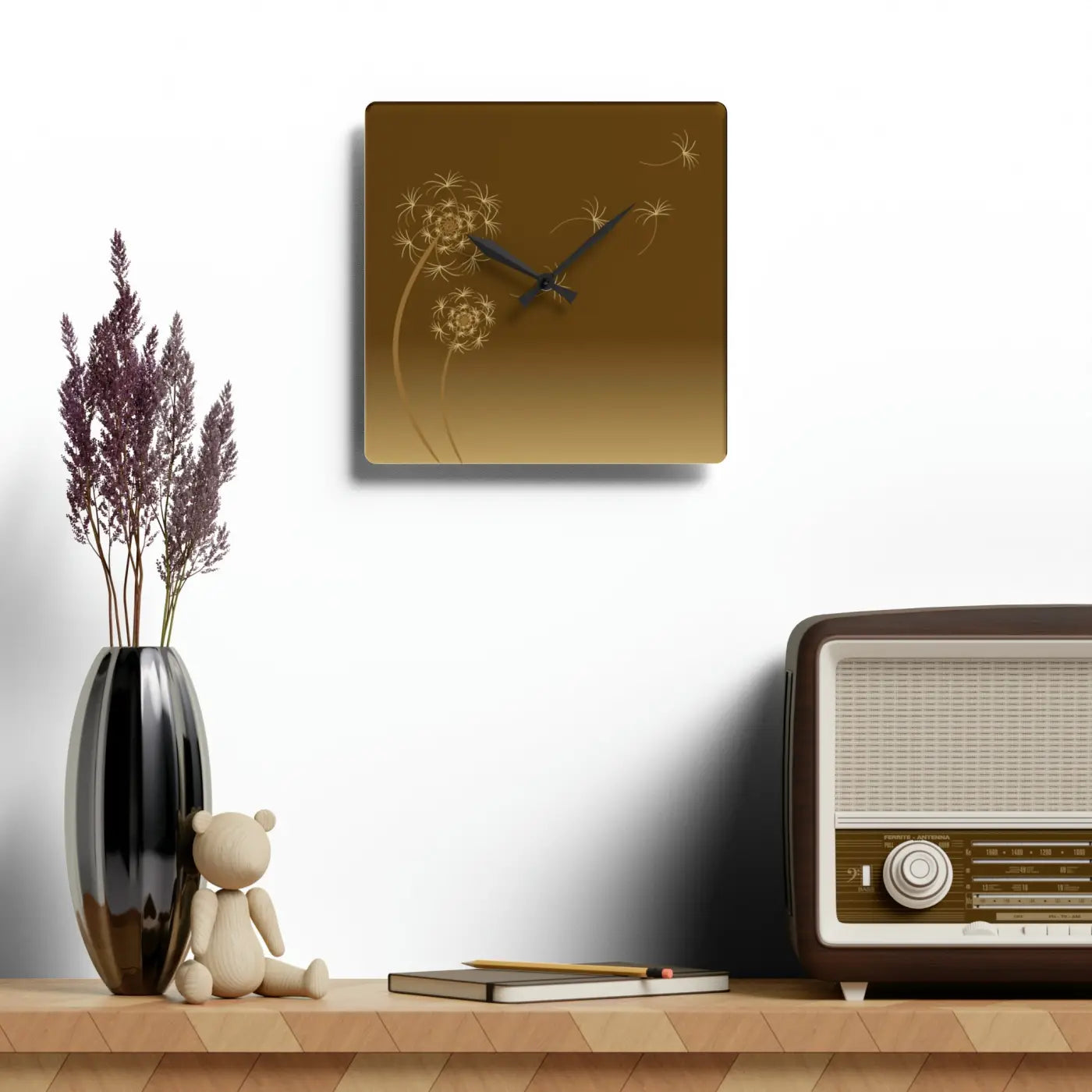 Modern Dandelions Dispersal Wall Clock Acrylic Decor - DipaliZ