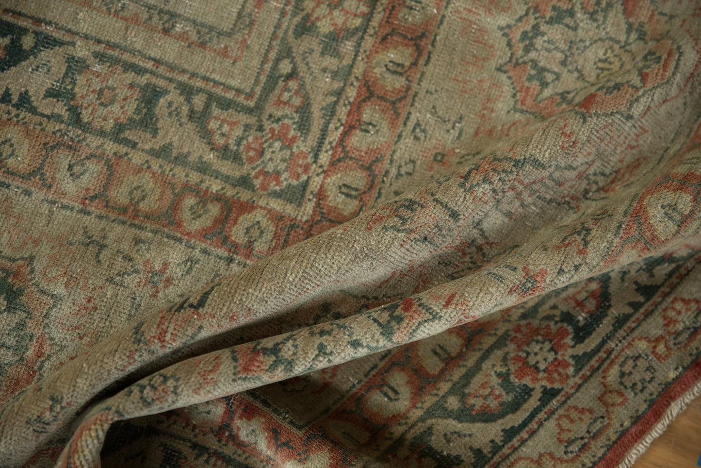 9.5x12.5 Vintage Distressed Tea Washed Kayseri Carpet