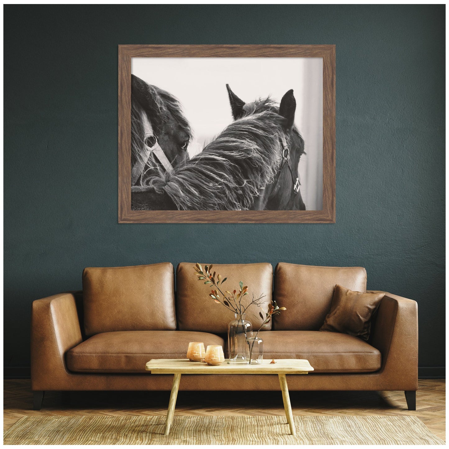 Black Horses by Emiko and Mark Franzen F2 Images Framed Wall Art Print