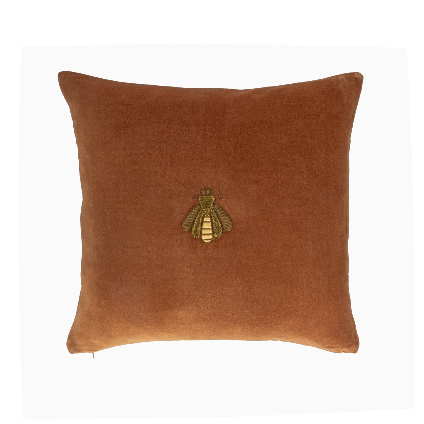 Golden Bee Silk Velvet Throw Pillow Cover 20 X 20