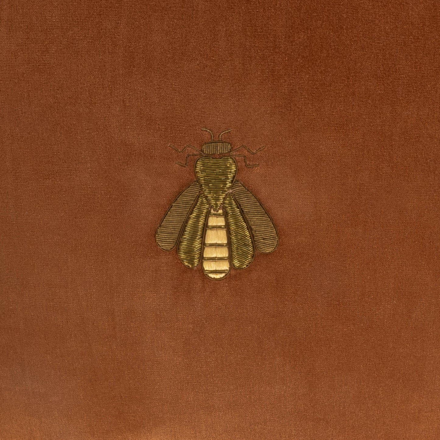 Golden Bee Silk Velvet Throw Pillow Cover 20 X 20