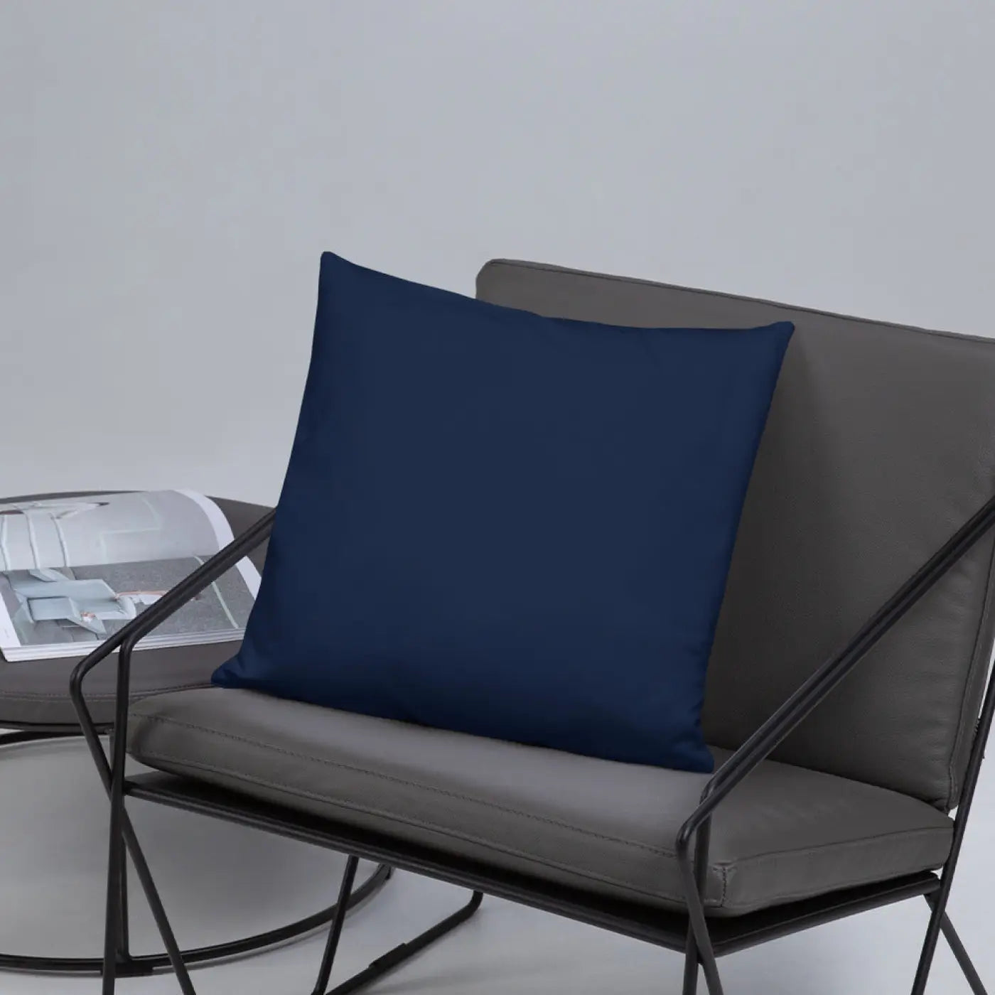 Navy Blue Throw Pillow - Lovely Floral Polyester - DipaliZ