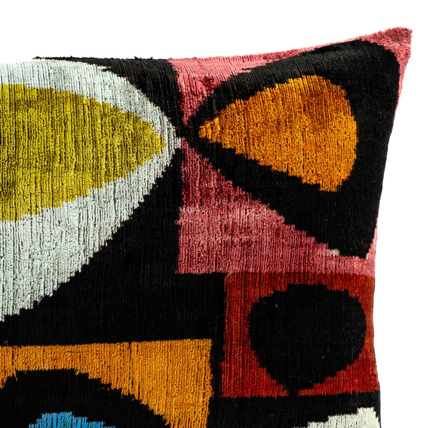 Moonlight Silk Velvet Ikat Throw Pillow Cover, 16 X 24