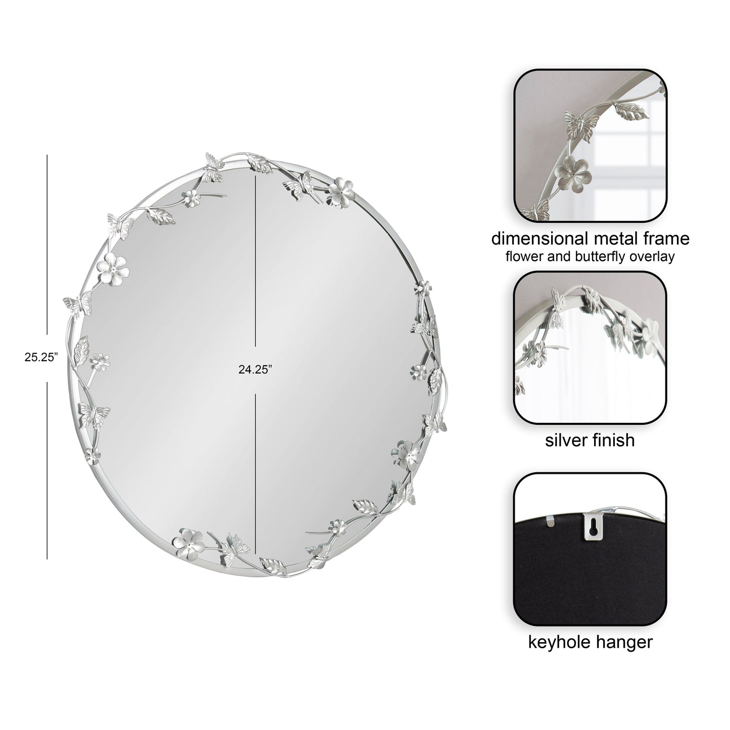 Rosella Floral Wall Mirror Metal