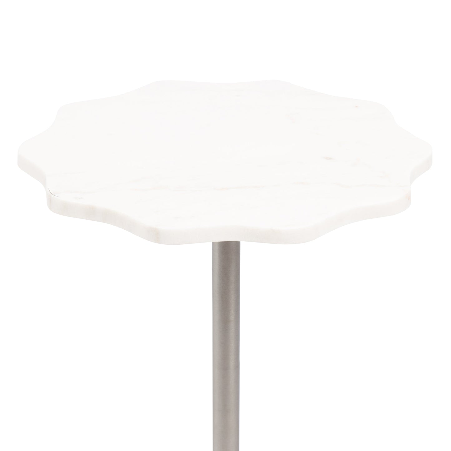 Sanzo Scalloped Marble and Metal Table