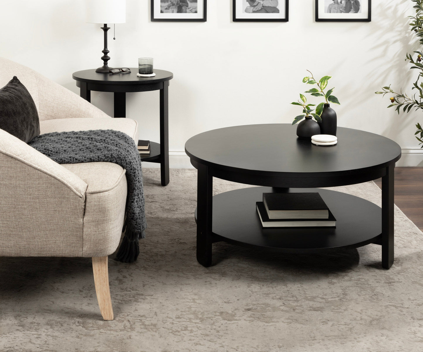 Foxford Round Wood Side Table