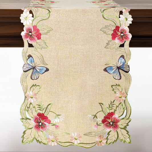 Sandy Dune – Beige Table Runner, Maliana Collection Elegant Dining Table Décor 14*108 inch
