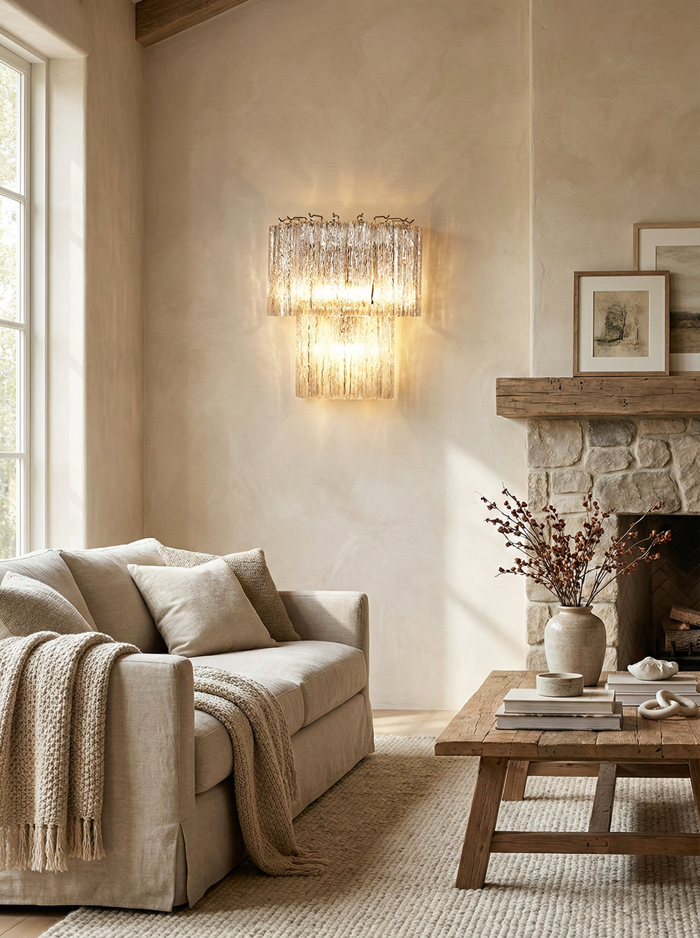 Star Shaped Transparent Glass Wall Lamp